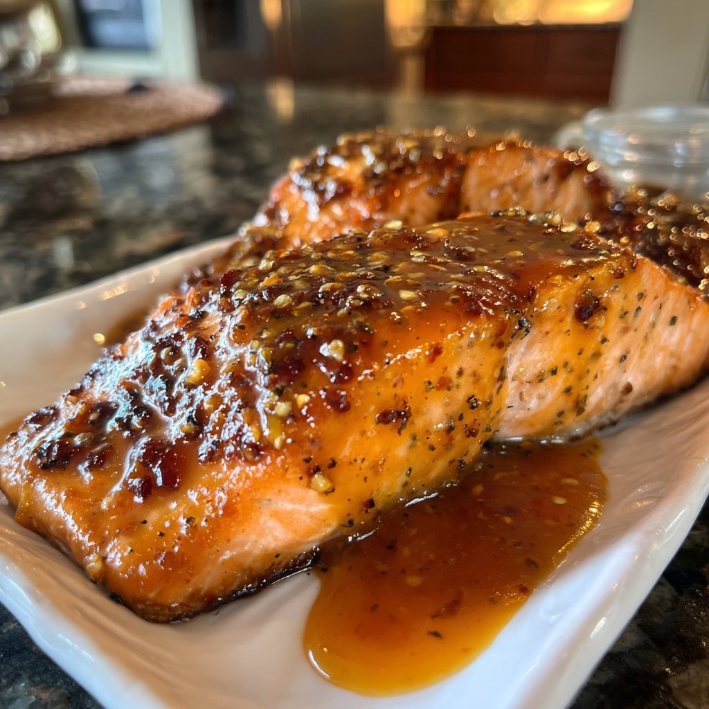 Salmon with Honey Rose Pepper Sauce