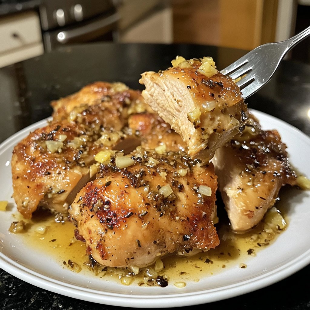 Easy Slow Cooker Lemon Garlic Chicken