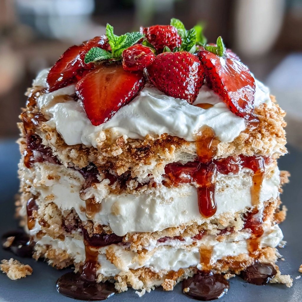 Strawberry Shortcake Icebox Cake