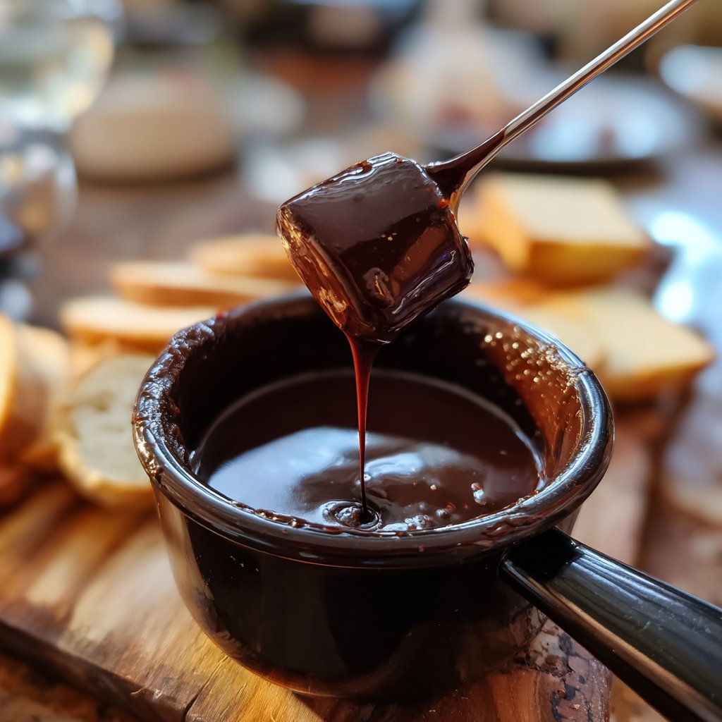 Fondue with Dark Chocolate and Chili