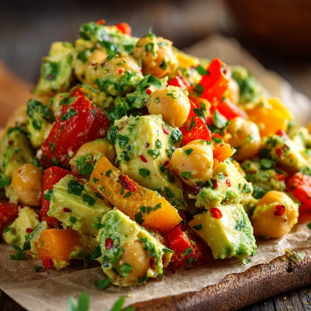 Healthy & Light Avocado Chickpea Salad