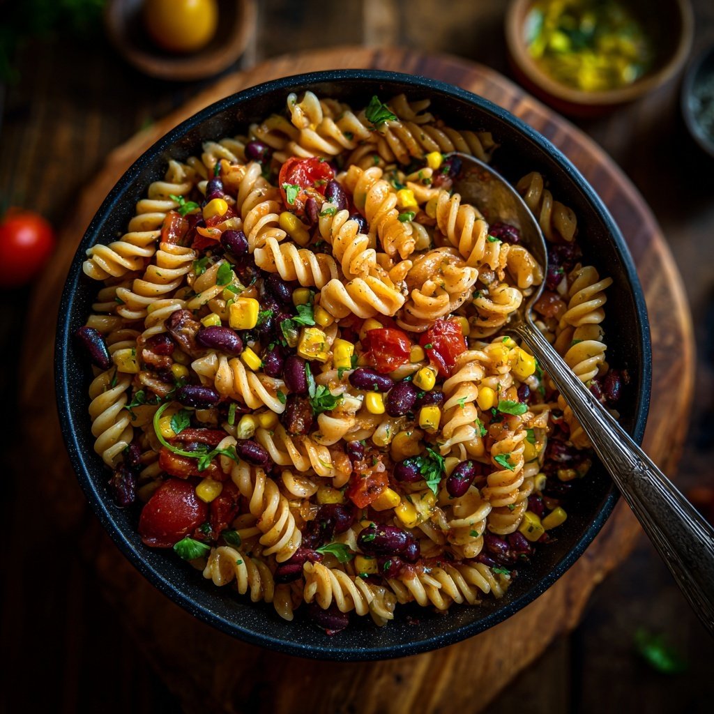 Quick Taco Pasta Salad With Corn And Black Beans