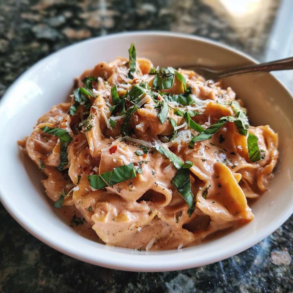 Rose Pasta with Creamy Pink Sauce