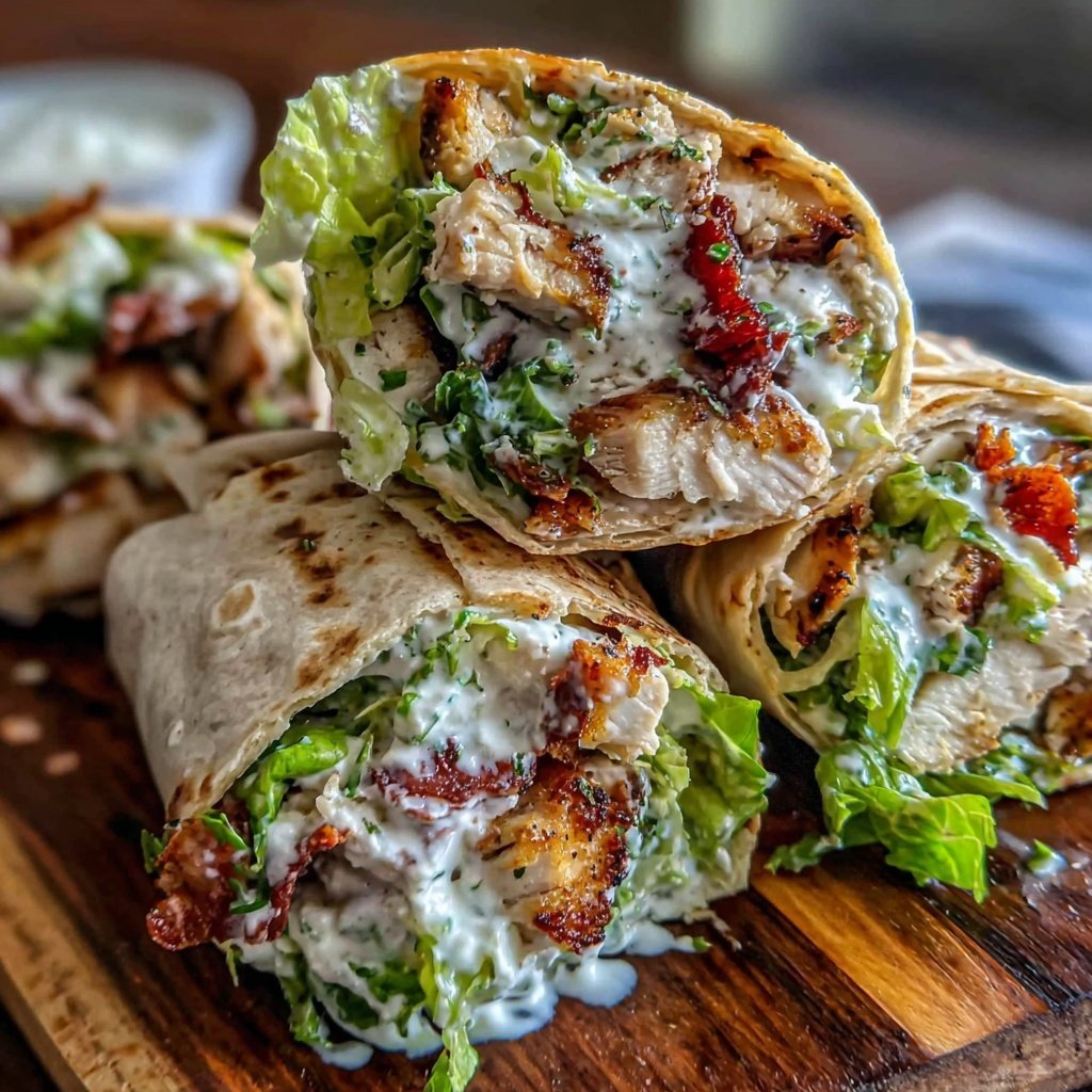 Healthy Chicken Caesar Salad Wraps